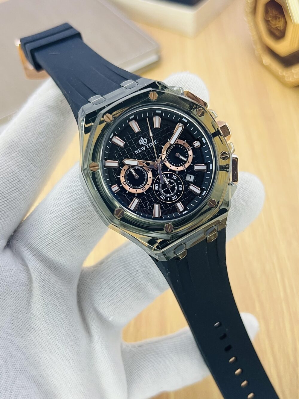 New Time Chronograph Silicone Belt – Date Display - Image 2