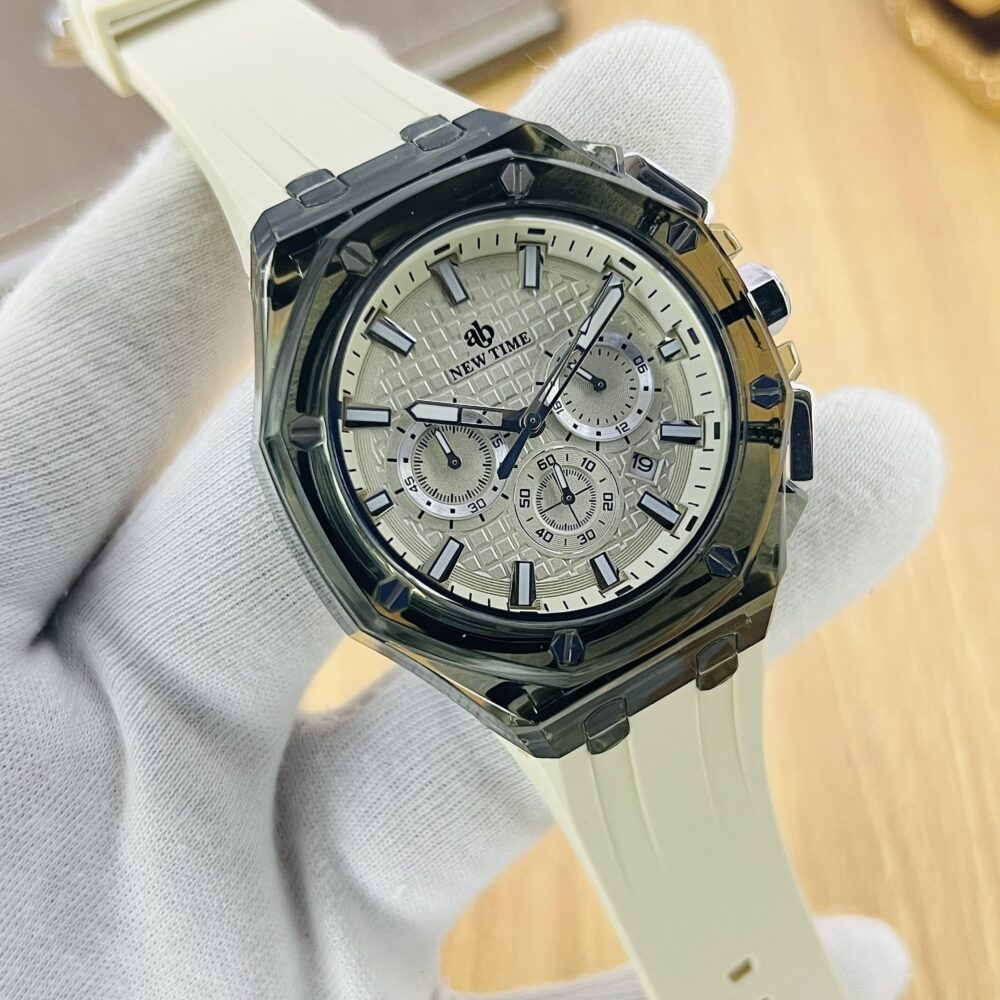 New Time Chronograph Silicone Belt – Date Display