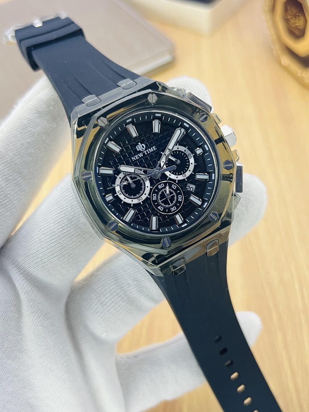 New Time Chronograph Silicone Belt – Date Display - Image 5