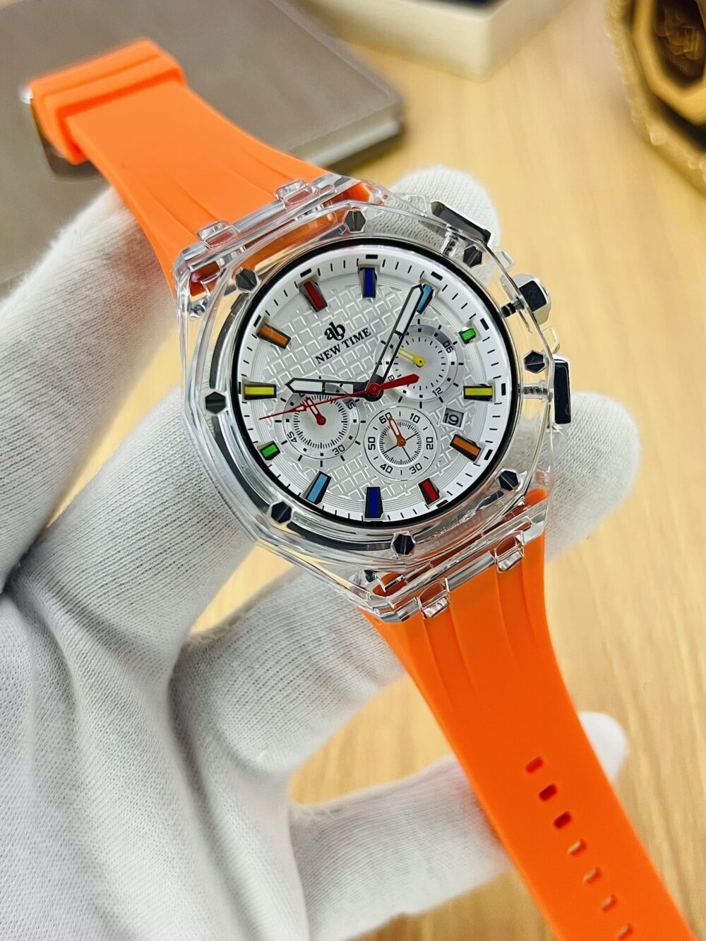New Time Chronograph Silicone Belt – Date Display - Image 6
